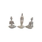 Set of 3 Yoga Ladies Grey 13cm nz