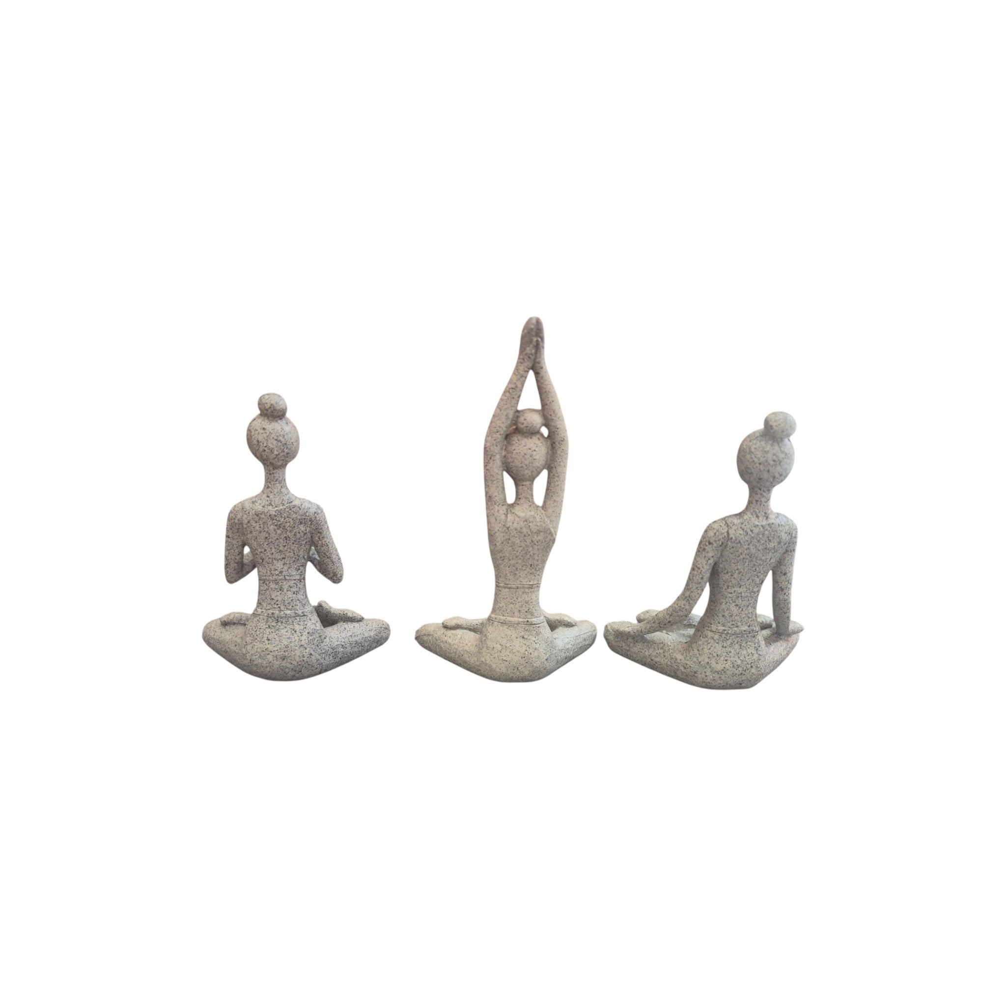 Set of 3 Yoga Ladies Grey 13cm nz