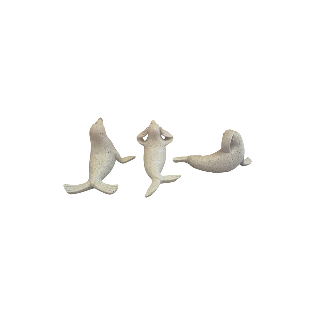 Hear See Speak No Evil Seal Set of 3 - Grey nz