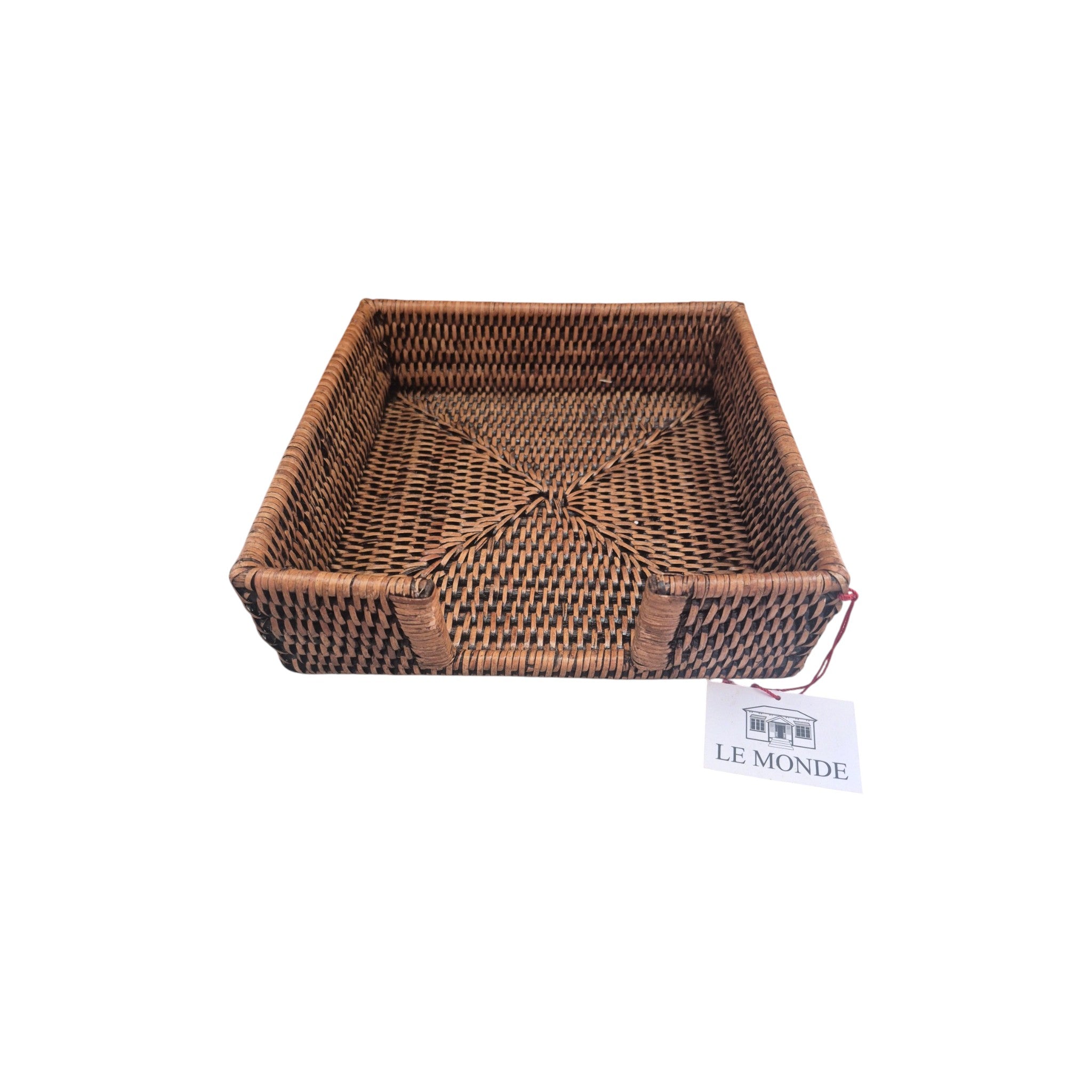 Rattan Napkin Holder 22x22cm nz