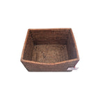 Shaped Storage Rattan Brown Basket 28x23cm Le Monde nz