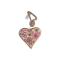 Vintage Wood Floral Heart 1 nz