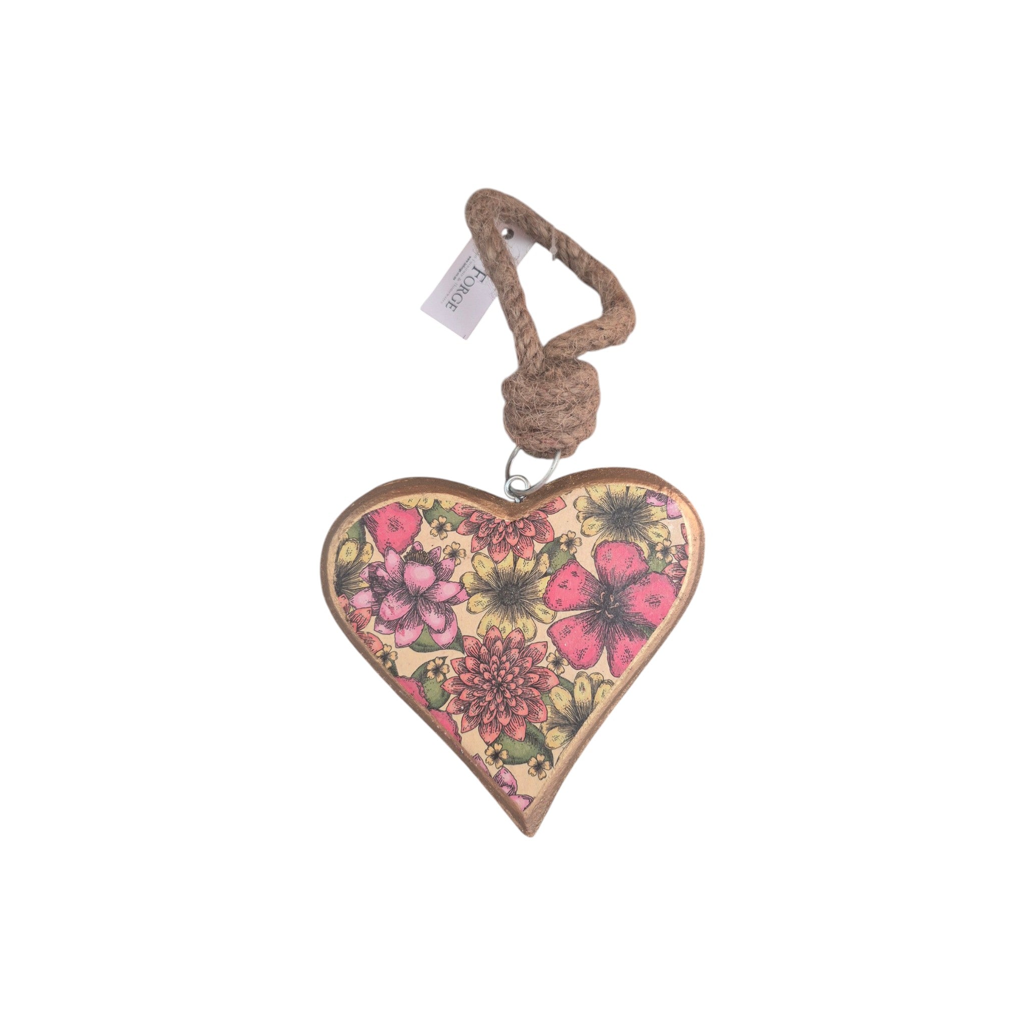 Vintage Wood Floral Heart 1 nz