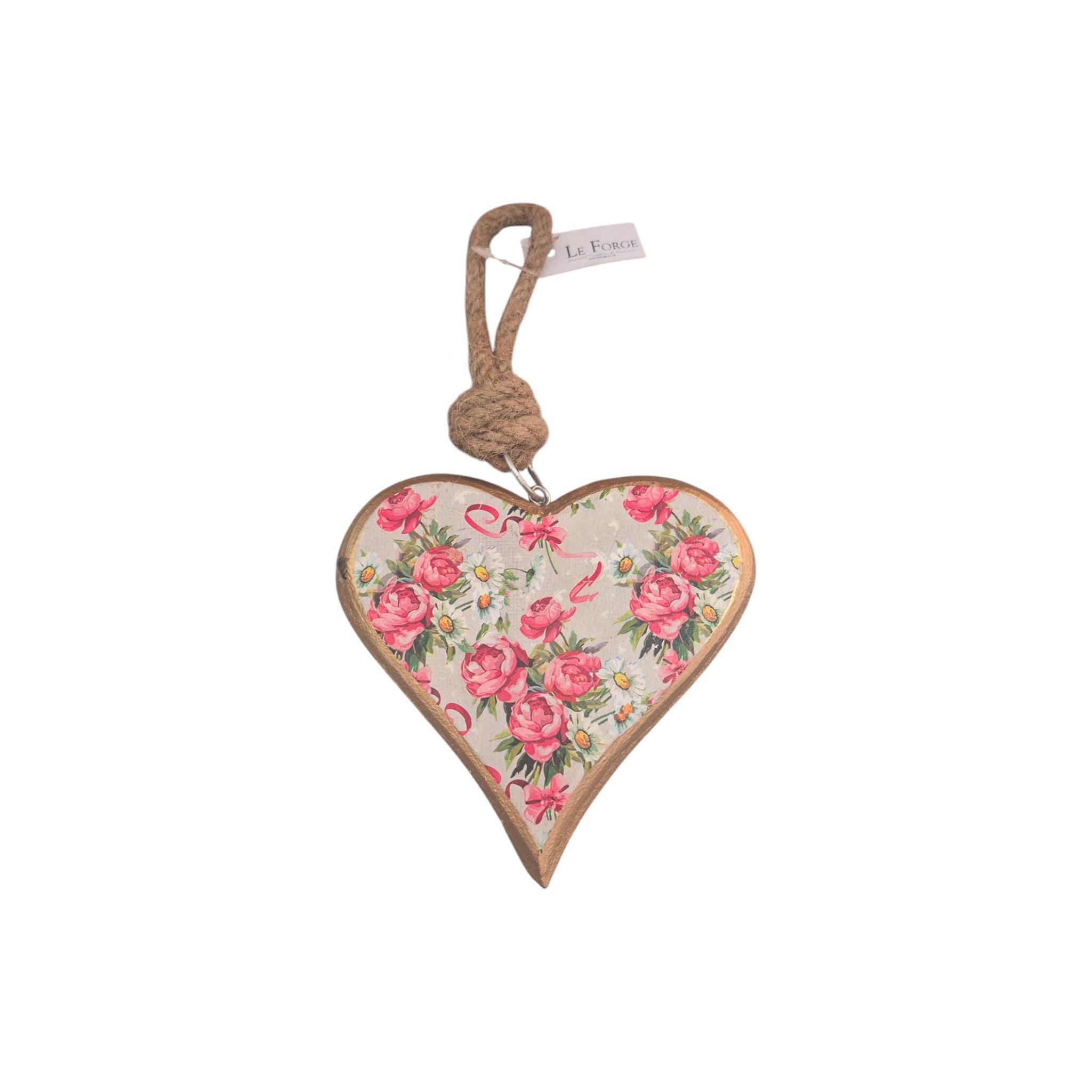 Narrow White Wood Hanging Heart nz