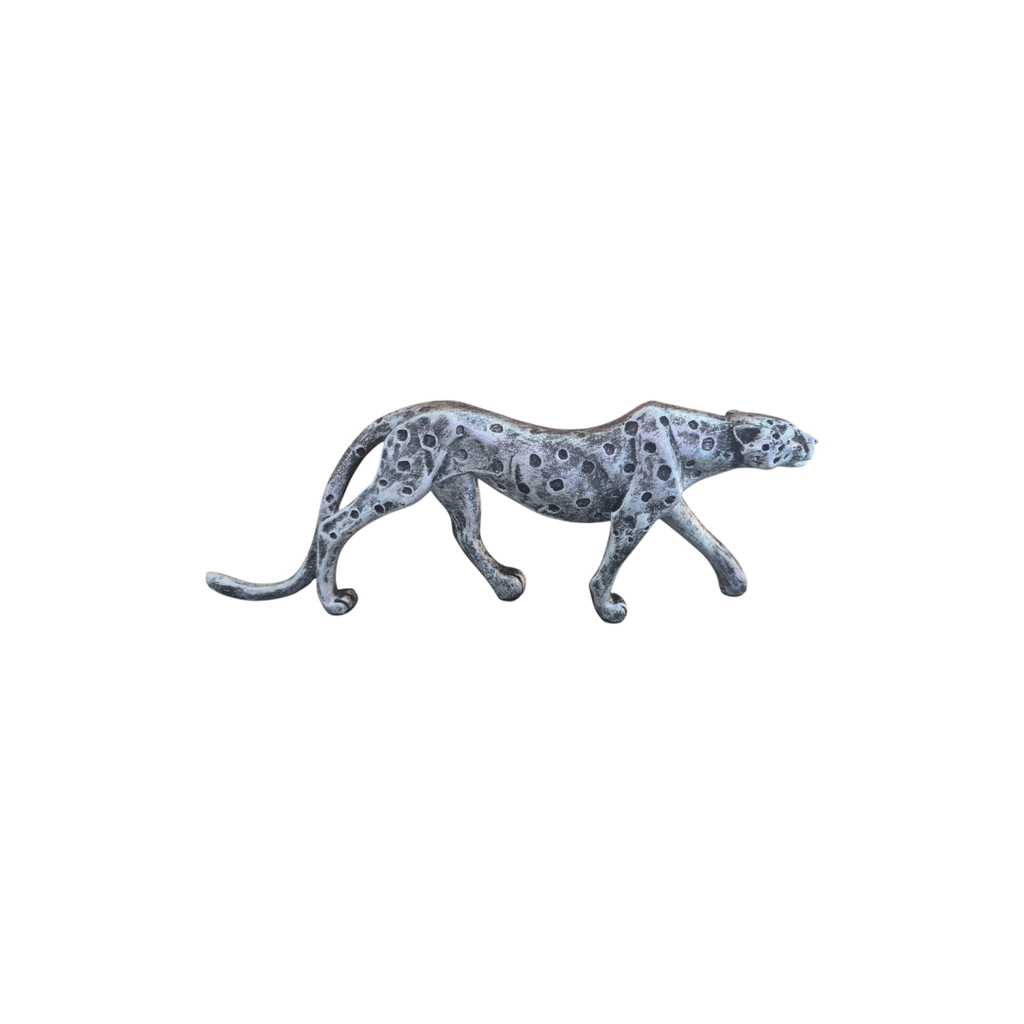 Small Le Forge Daktari Leopard decorative figurine featuring a detailed leopard design on a sturdy base. nz