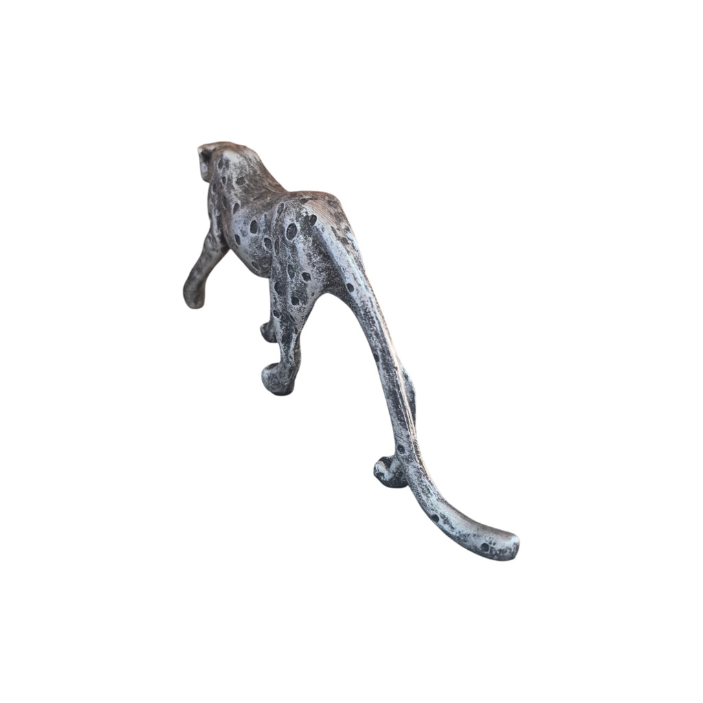 Small Le Forge Daktari Leopard decorative figurine showcasing a detailed leopard design on a natural base. nz