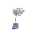 Rose quartz crystal tree sculpture by Loren Boyd featuring a delicate branch arrangement of pink quartz crystals. nz