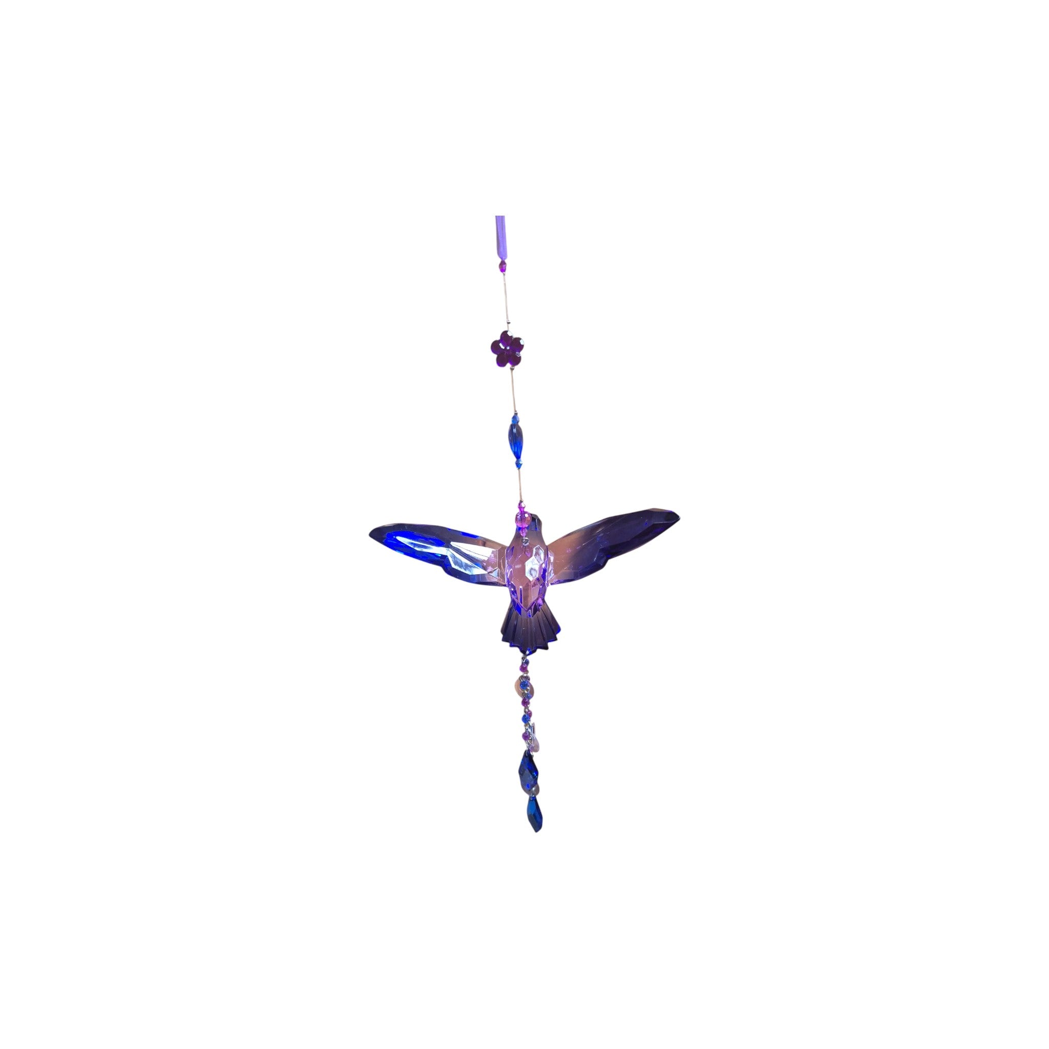Hanging Hummingbird Suncatcher - Blue/Purple nz