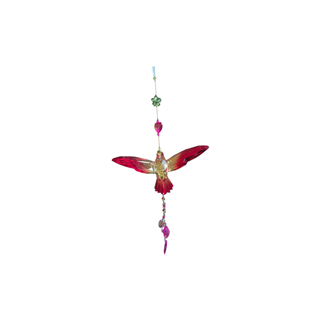 Hanging Hummingbird Suncatcher - Pink/Yellow nz