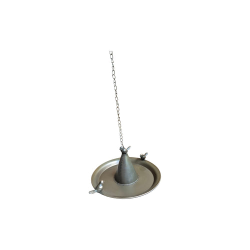 Bronze metal hanging bird bath from Loren Boyd, decorative gardening bird feeder with a shallow basin for birds to bathe and drink. nz