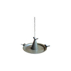 Bronze metal hanging bird bath with decorative design, suitable for garden use, by Loren Boyd. nz