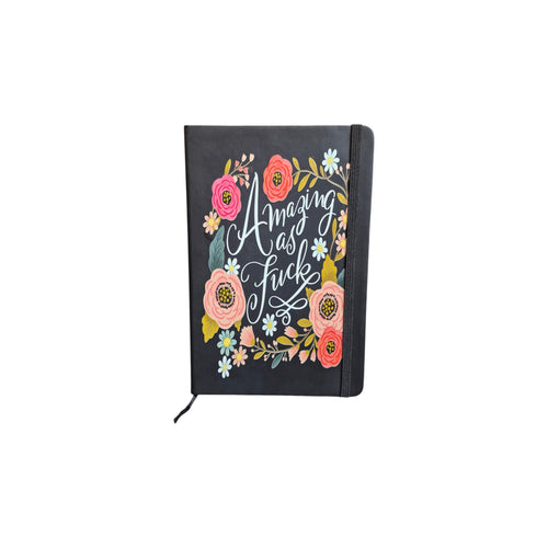 Amazing as F*ck Floral Black Notebook nz