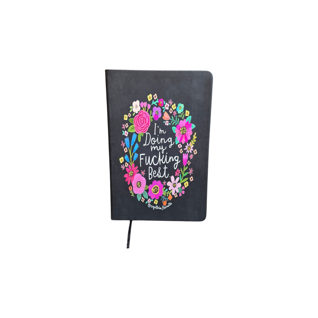 I'm Doing My F*cking Best Floral Black Notebook nz