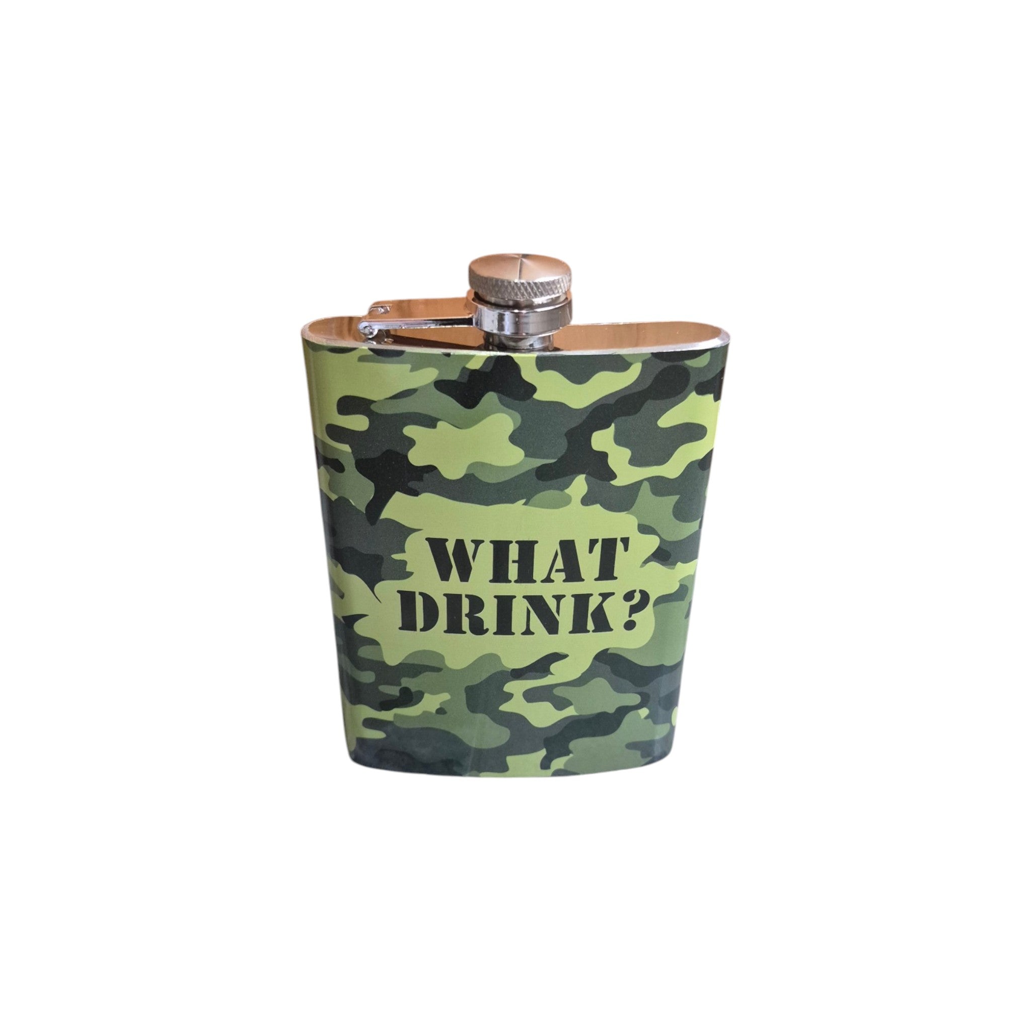 What Drink? Camo Drinking Flask 235ml camo design Stainless Steel nz