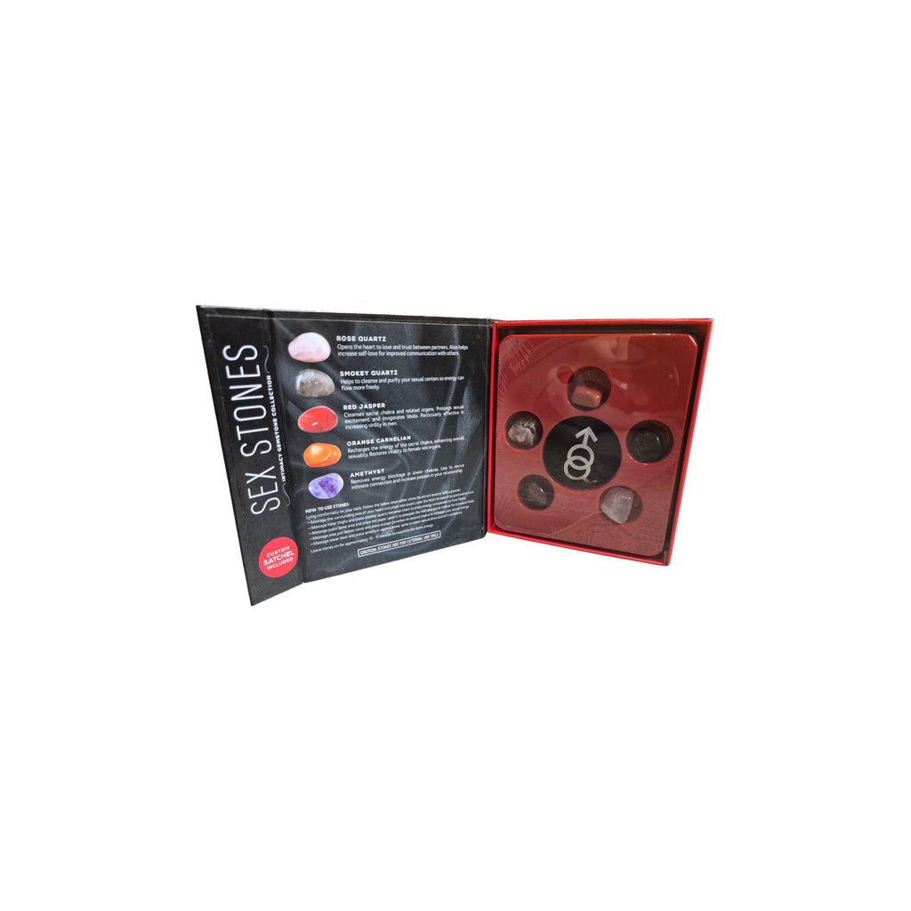 Sex Stones Intimacy Gemstone Box Set Rose Quartz, Smokey Quartz, Red Jasper, Orange Carnelian & Amethyst nz