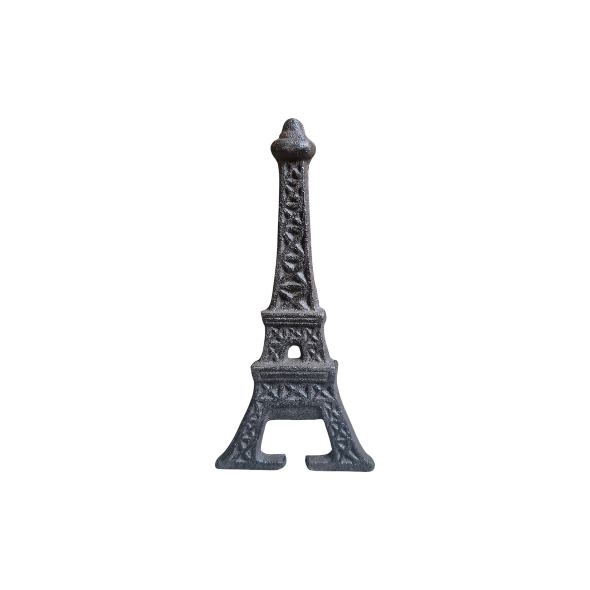 Loren Boyd Eiffel Tower cast iron bottle opener with detailed Eiffel Tower design for opening bottles.