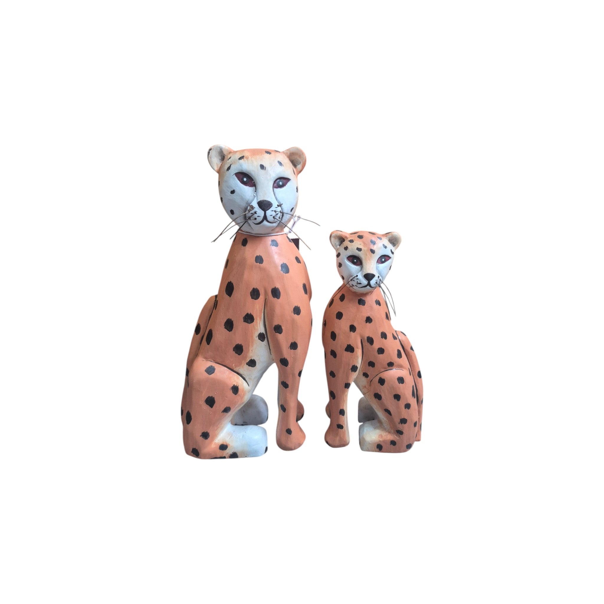 Pair of Wooden Cheetahs nz
