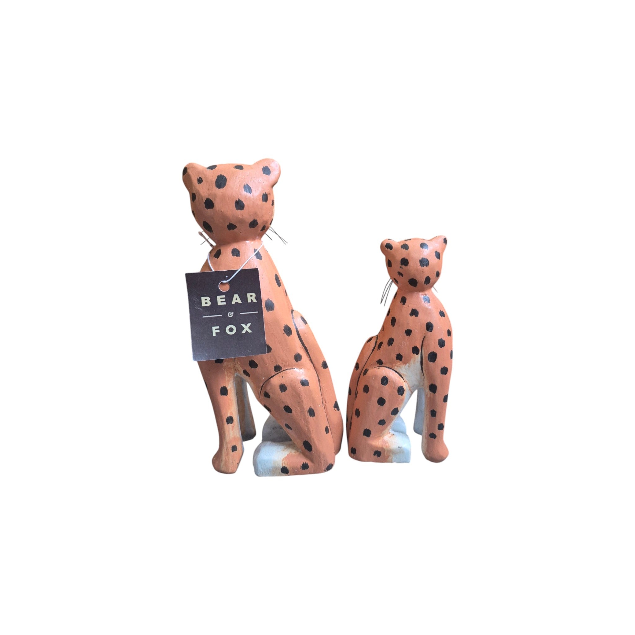 Pair of Wooden Cheetahs nz