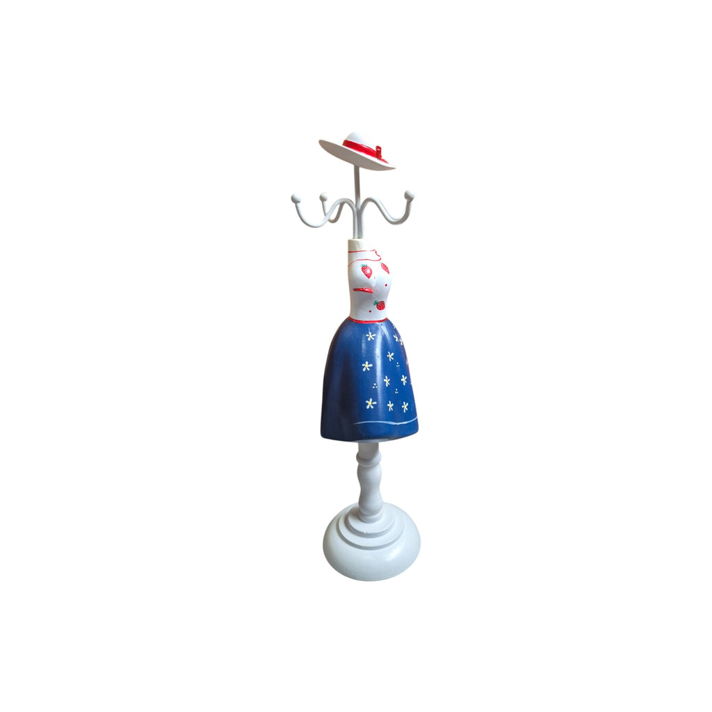 Blue Daisy Skirt Mannequin Jewellery Holder 31cm 4 hook nz