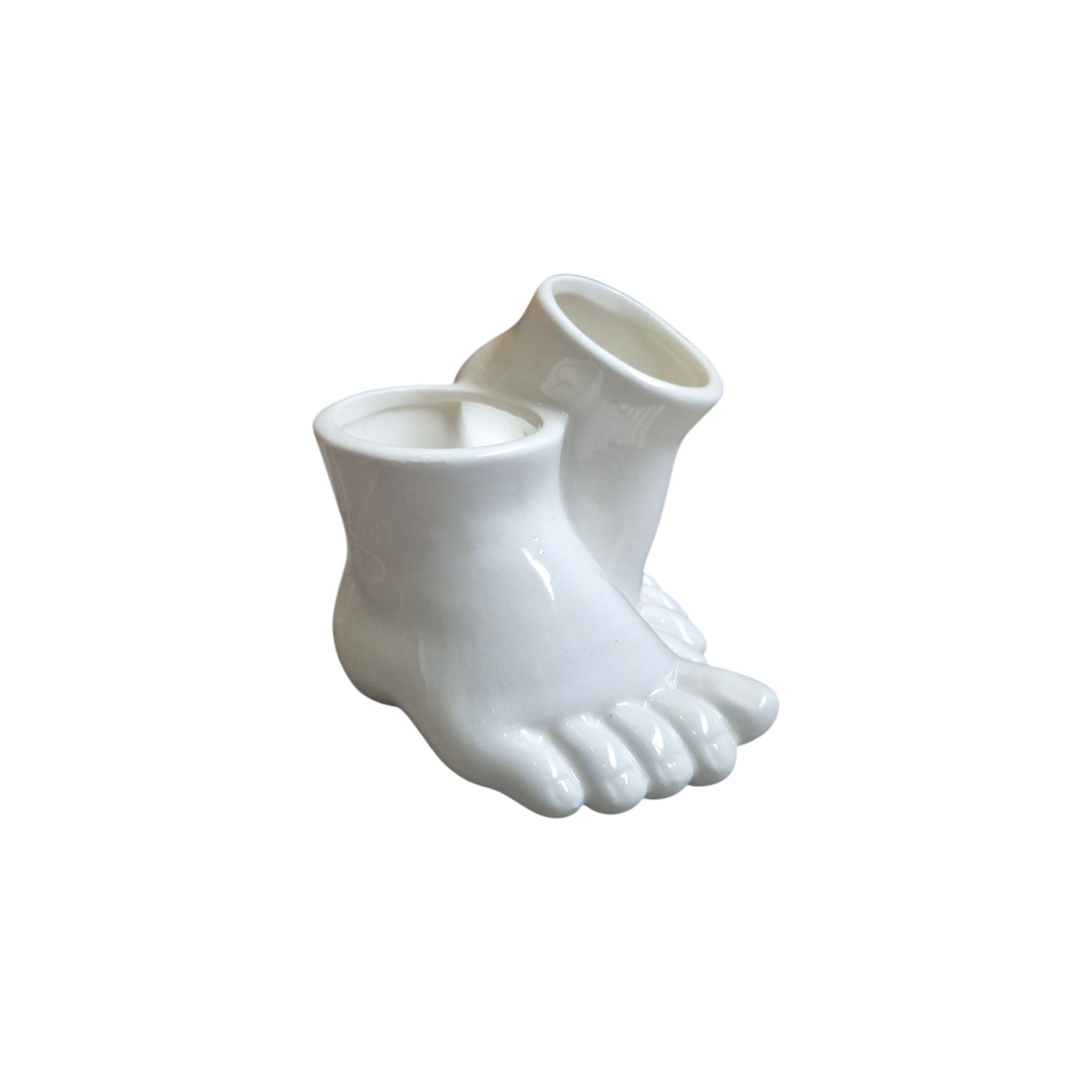 Loren Boyd Baby Feet Planter showcasing small, detailed baby feet-shaped ceramic pot for indoor plant display nz
