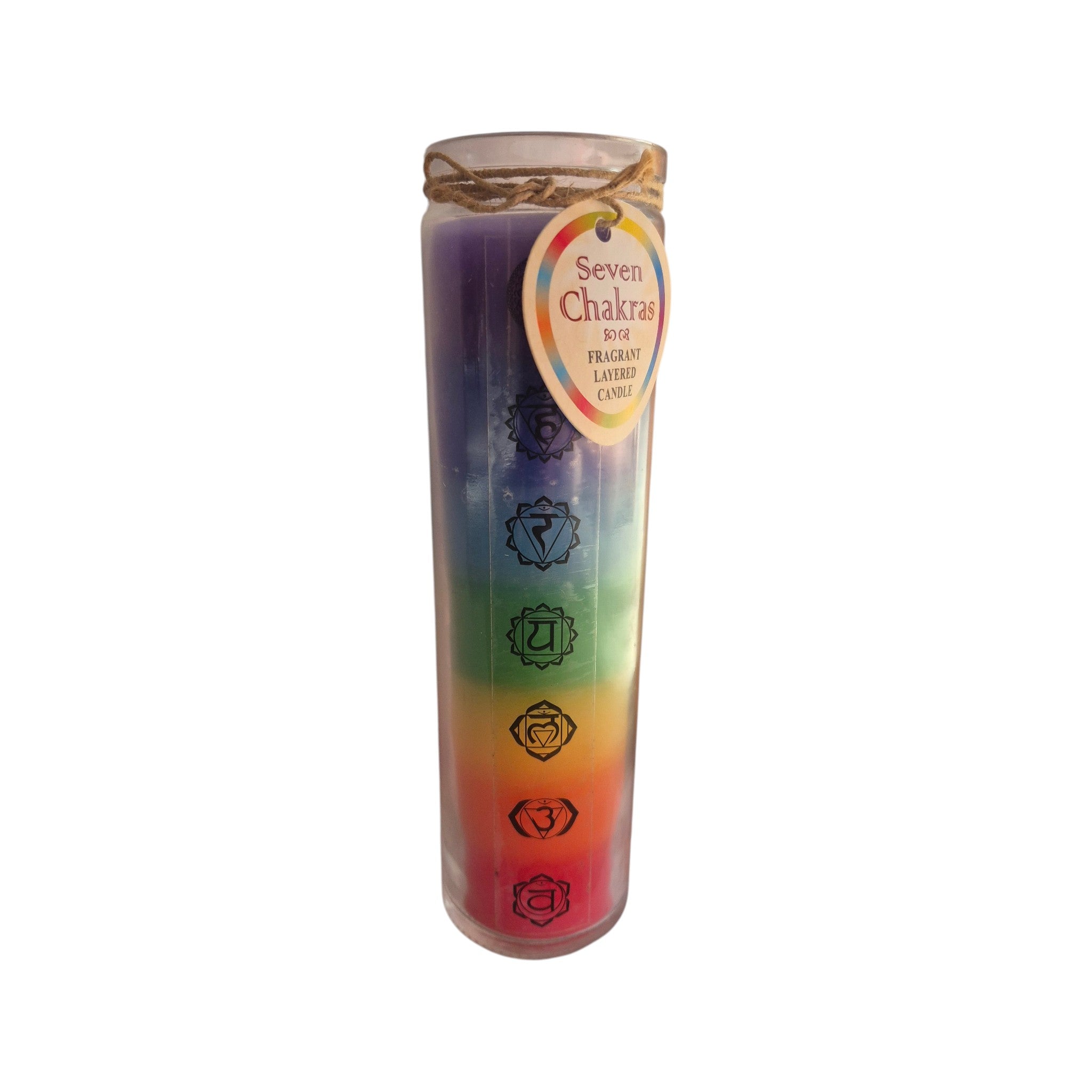 Seven Chakras Tall Fragrant Layered Candle 80g nz
