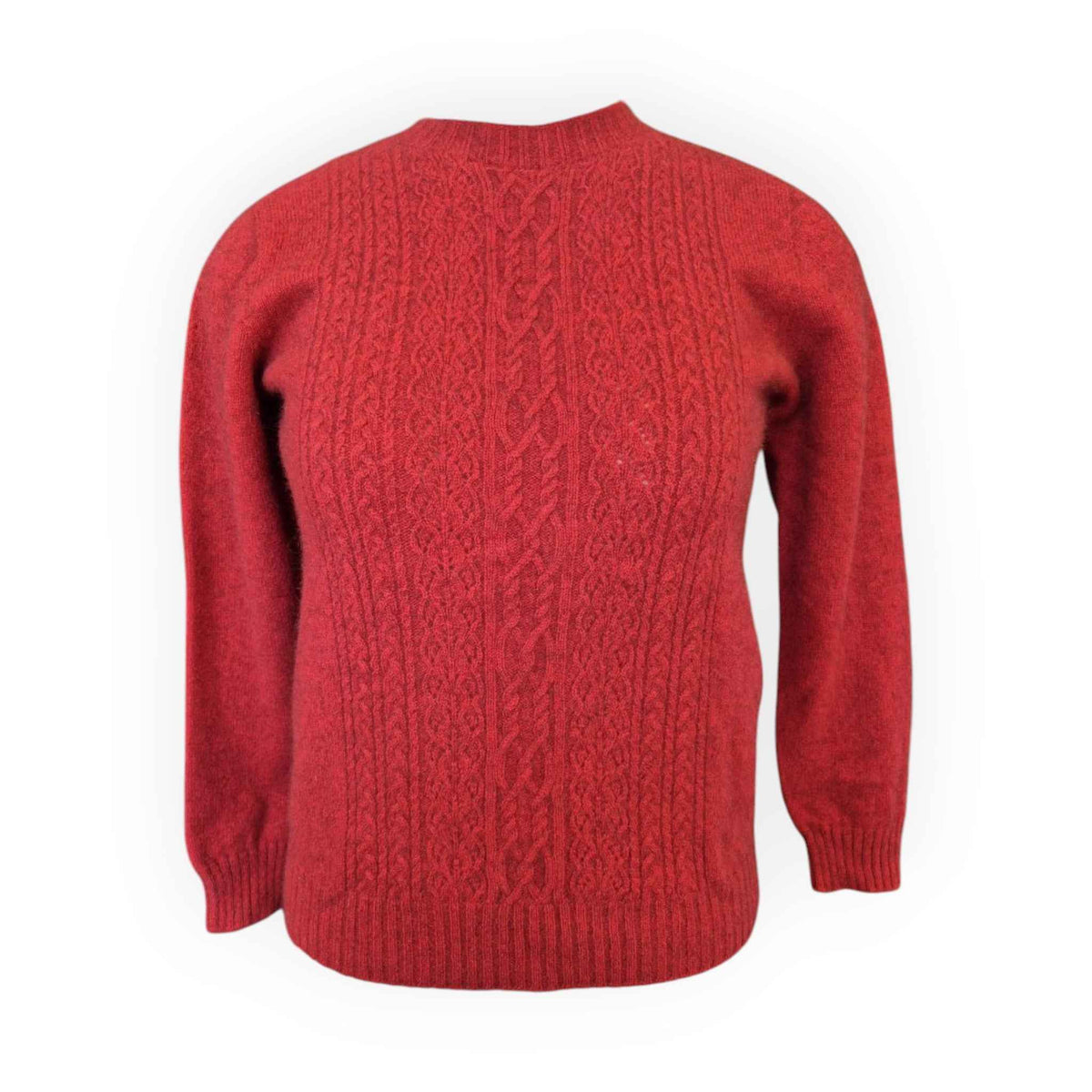 McDonald Ladies Crew Neck Jersey with Lace Detail - Red