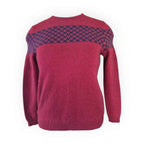 McDonald Ladies Houndstooth Crew Neck Jersey - Red/Navy
