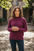 McDonald Ladies Yoke Neck Cable Jersey - Berry