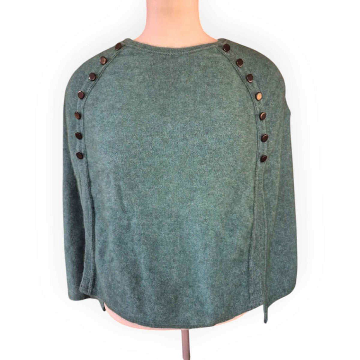 Koru Possum Merino Cape - Lagoon/Charcoal