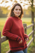 McDonald Possum Merino Two Tone Jersey - Red/Charcoal