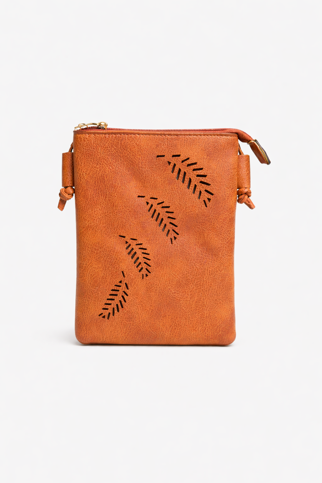 Loren Boyd faux leather crossbody handbag with laser-cut fern detail and adjustable strap for stylish everyday wear. nz