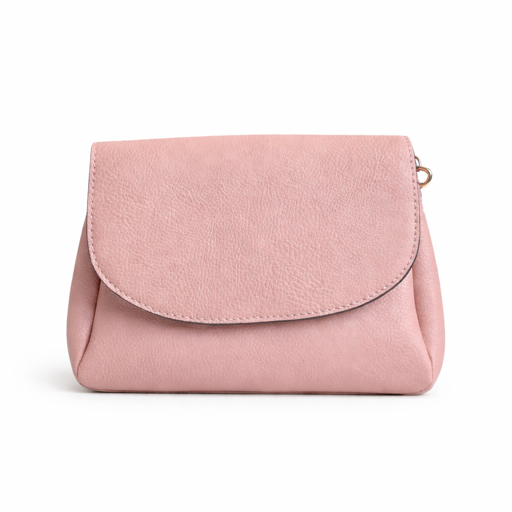 Loren Boyd curved flap crossbody handbag with adjustable strap and sleek design, showing the stylish bag on a neutral background. nz