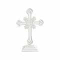 Large White Ornate Cross on Stand 35cm nz