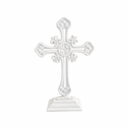 Large White Ornate Cross on Stand 35cm nz