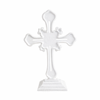 Large White Ornate Cross on Stand 35cm nz