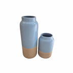 Tall Blue & Sandstone Vase Set of 2 nz