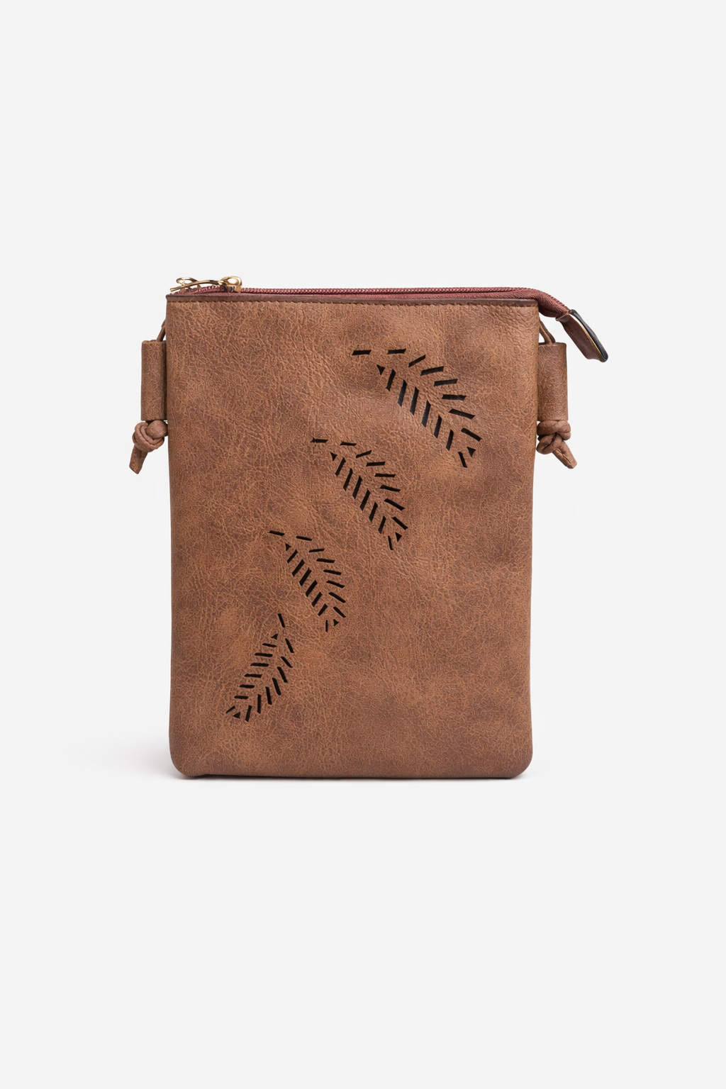 Loren Boyd faux leather crossbody handbag with laser-cut fern detail and adjustable strap, stylish and lightweight accessory. nz